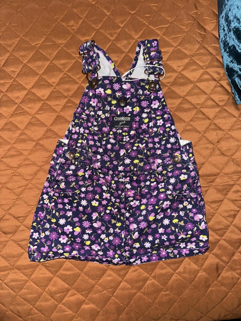 OshKosh B'gosh Purple Floral Overall Dress